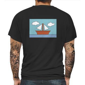 Simpsons Sailboat Painting Mens Back Print T-shirt | Favorety