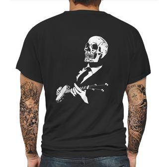 Skeleton Banjo Player Graphic Mens Back Print T-shirt | Favorety