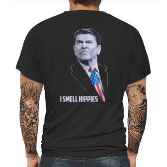 I Smell Hippies Funny Ronald Reagan Conservative Merica Usa Mens Back Print T-shirt | Favorety UK