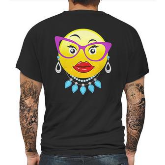 Smiling Emojis Lady Bling Face Glasses Costume Mens Back Print T-shirt | Favorety DE