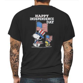 Snoopy Happy Independence Day Mens Back Print T-shirt | Favorety AU