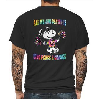 Snoopy All We Are Saying Is Give Peace A Chance Mens Back Print T-shirt | Favorety AU