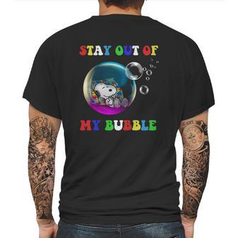 Snoopy Sleeping Stay Out Of My Bubble Mens Back Print T-shirt | Favorety CA