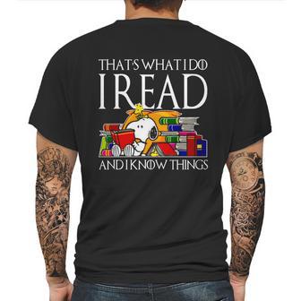 Snoopy Thats What I Do I Read And I Know Things Mens Back Print T-shirt | Favorety CA