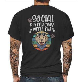 Social Distancing With My Dog Golden Retriever Mens Back Print T-shirt | Favorety CA