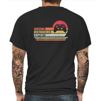 Social Distancing Expert Gaming Vintage Video Gamer Mens Back Print T-shirt | Favorety UK