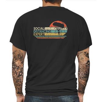 Social Distancing Expert Skydiving Vintage Mens Back Print T-shirt | Favorety UK