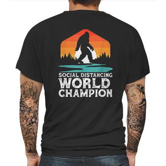 Social Distancing World Champion Funny Bigfoot Mens Back Print T-shirt | Favorety UK