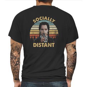 Socially Distant Vintage Mens Back Print T-shirt | Favorety