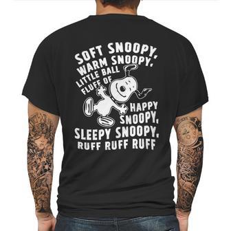 Soft Snoopy Warn Snoopy Happy Snoopy Mens Back Print T-shirt | Favorety CA