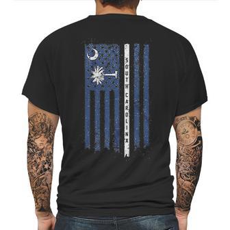 South Carolina State American Flag Mens Back Print T-shirt | Favorety