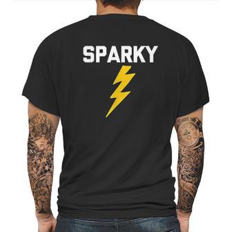 Sparky Funny Saying Electrician Mens Back Print T-shirt | Favorety