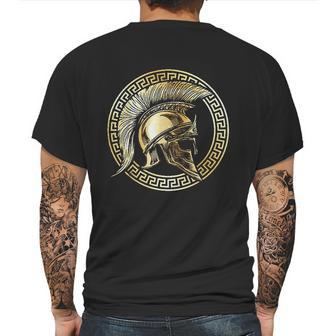 Spartan Helmet Gold Gladiator Sparta Greek Gym Workout Mens Back Print T-shirt | Favorety UK