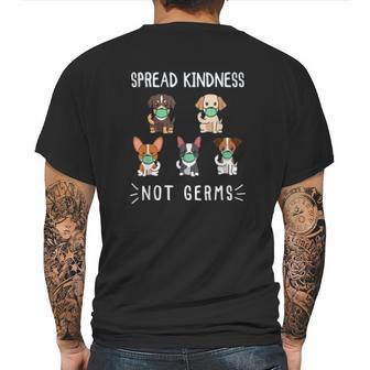 Spread Kindness Not Germs Dog Face Funny Social Distancing Mens Back Print T-shirt | Favorety UK