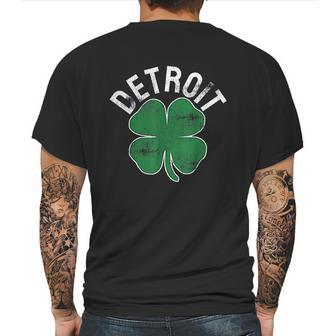 St Patricks Day Shamrock Detroit Michigan Mens Back Print T-shirt | Favorety DE