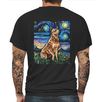 Starry Night Cattle Dog Colorful Mens Back Print T-shirt | Favorety UK