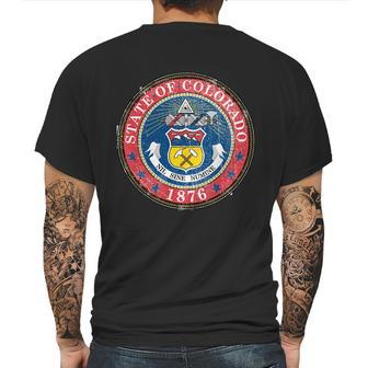 State Of Colorado Vintage Logo Mens Back Print T-shirt | Favorety