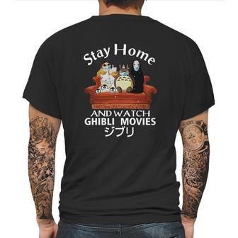 Stay Home And Watch Ghibli Movies Mens Back Print T-shirt | Favorety