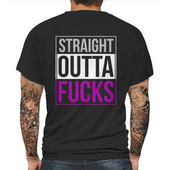 Straight Outta Fucks Pride Asexuality Asexual Flag Lgbt Gift Graphic Design Printed Casual Daily Basic Mens Back Print T-shirt | Favorety CA