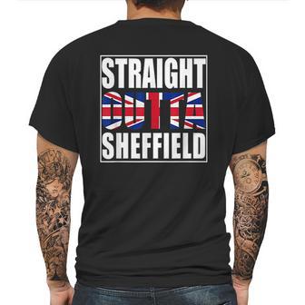 Straight Outta Sheffield United Kingdom Mens Back Print T-shirt | Favorety CA