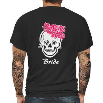 Sugar Skull Halloween Wedding Day Of The Dead Bride Graphic Design Printed Casual Daily Basic Mens Back Print T-shirt | Favorety UK