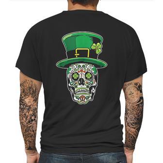 Sugar Skull Saint Patricks Day Of Dead Mens Back Print T-shirt | Favorety