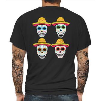 Sugar Skull Sombrero Dia De Los Muertos Mexican Day Of Dead Mens Back Print T-shirt | Favorety UK