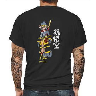 Sun Wukong Dress Monkey King Staff Chinese Characters Gifts Mens Back Print T-shirt | Favorety