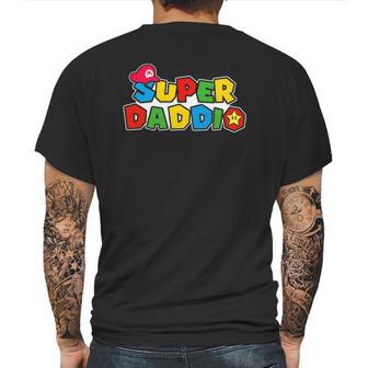 Super Daddio Funny Dad Daddy Fathers Day Video Game Lover Mens Back Print T-shirt | Favorety