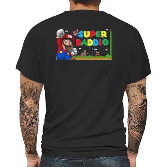 Mens Super-Daddio Funny Dad Daddy Tee Father Video Game Lovers Mens Back Print T-shirt | Favorety