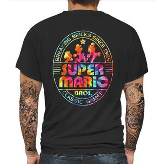 Super Mario Brick Break 85 Tie Dye Logo Graphic Mens Back Print T-shirt | Favorety DE