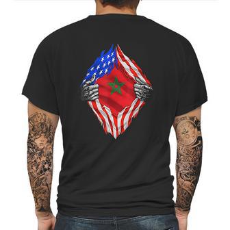 Super Moroccan Heritage Morocco Roots Usa Flag Gift Mens Back Print T-shirt | Favorety AU