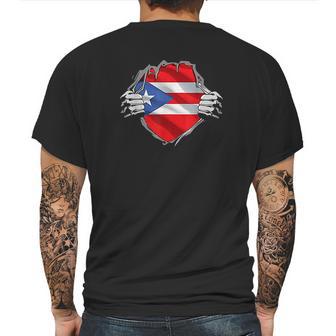 Super Puerto Rican Heritage Puerto Rico Roots Flag Gift Mens Back Print T-shirt | Favorety