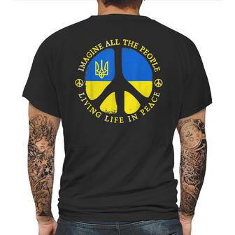 Support Ukraine Imagine All People Living Life In Peace Mens Back Print T-shirt | Favorety UK