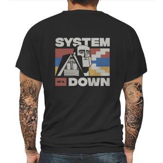 System Of A Down Vinyl Mens Back Print T-shirt | Favorety