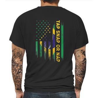 Tap Snap Or Nap Jiu Jitsu Bjj Brazil Us Flag Mens Back Print T-shirt | Favorety CA