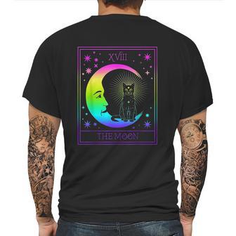 Tarot Card Crescent Moon And Cat Pastel Goth Mens Back Print T-shirt | Favorety UK