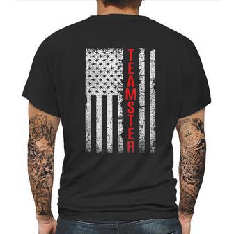 Teamster Proud American Flag Mens Back Print T-shirt | Favorety