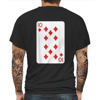 Ten Of Diamonds Playing Cards Halloween Costume Casino Easy Mens Back Print T-shirt | Favorety