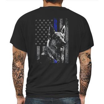 Thin Blue Line Flag K-9 German Shepherd Police Dog Gift Men Mens Back Print T-shirt | Favorety AU