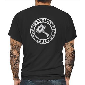 Thors Hammer Runes Circle Celtic Norse Nordic Symbol Mens Back Print T-shirt | Favorety AU