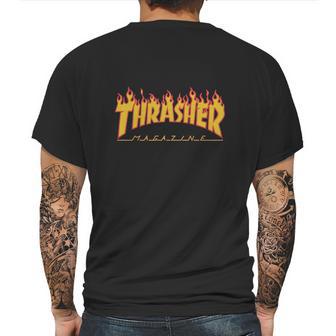 Thrasher Magazine Flame Logo T-Shirt Black Mens Back Print T-shirt | Favorety UK