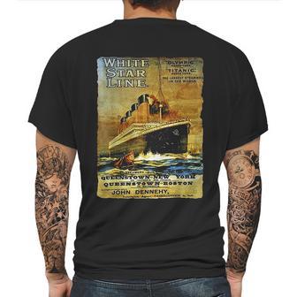 Titanic Sailing Ship Cruise Vintage Poster Mens Back Print T-shirt | Favorety DE