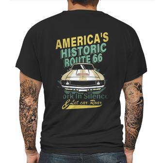 Historic Route 66 Work In Silence Aesthetic Gift 2022 Mens Back Print T-shirt | Favorety CA