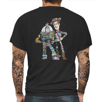 Toy Story Character Buzz Lightyear And Woody Mens Back Print T-shirt | Favorety DE