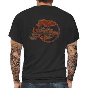 Train Driver Railfan Locomotive Conductor Steam Engine Mens Back Print T-shirt | Favorety