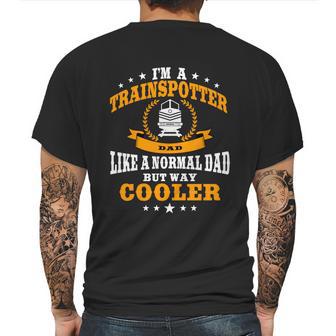 Trainspotter Dad Trainspotting Design Steam Locomotive Funny Gift Graphic Design Printed Casual Daily Basic Mens Back Print T-shirt | Favorety AU