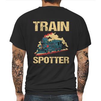 Trainspotter Design Trainspotting Steam Locomotive Gift Graphic Design Printed Casual Daily Basic Mens Back Print T-shirt | Favorety UK