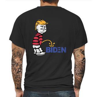 Trump 2021 Peeing Pissing Pee On Biden Anti Biden Mens Back Print T-shirt | Favorety AU