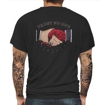 Trust No One American Traditional Tattoo Handshake Mens Back Print T-shirt | Favorety